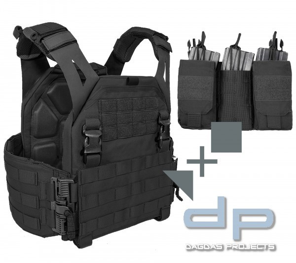 WARRIOR LOW PROFILE PLATE CARRIER V1 + WARRIOR DETACHABLE FRONT PANEL MK1 SET