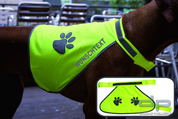Warnweste für Hunde mit Wunschmotiv und Name Sicherheitsreflektoren  Sicherheit beim Gassi gehen, dunkle Jahreszeit, Hunde-warnweste - .de